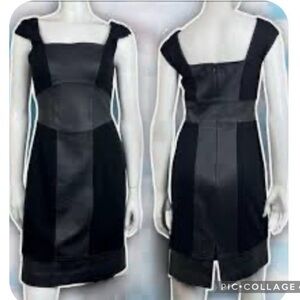 ANTONIO MELANI Black Leather  Mini Dress 6